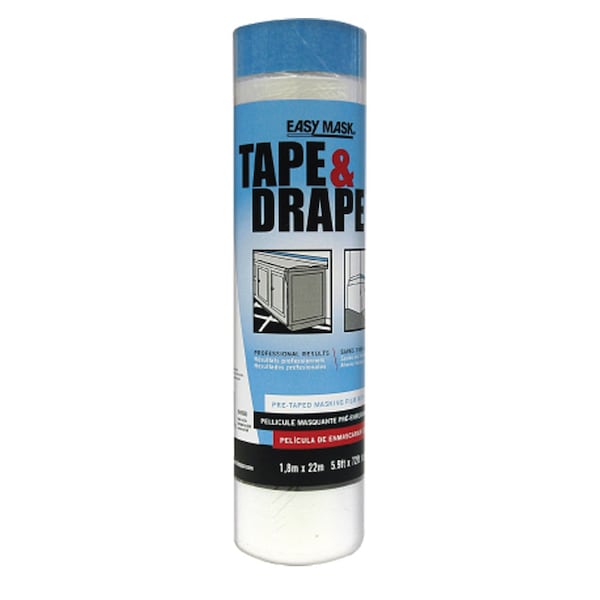 Easy Mask Trimaco Easy Mask 6 ft. W X 72 ft. L X 0.5 mil Pre-Taped Plastic Masking Film 1 pk 949660 - main